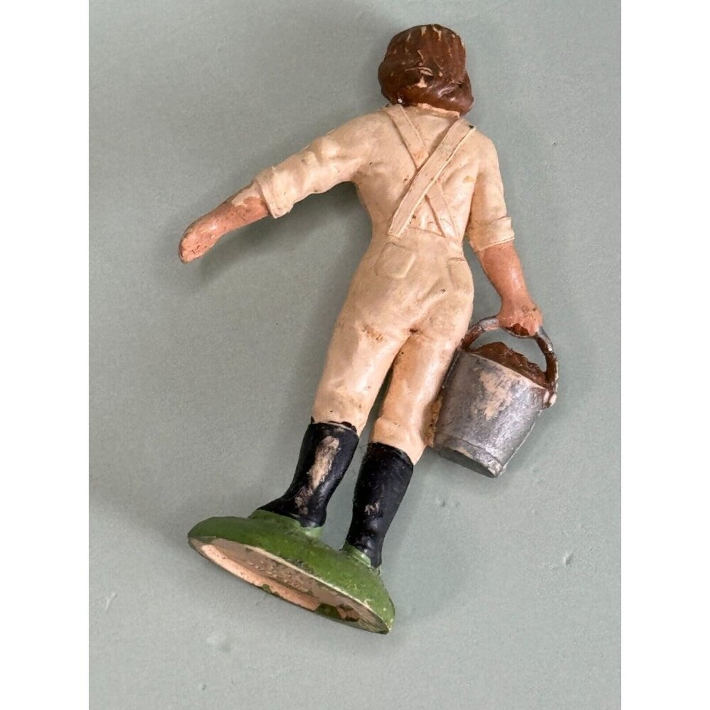 Vintage Britains England Land Army Girl w/Bucket Miniature Figurine Plastic 2" - Picture 4 of 7